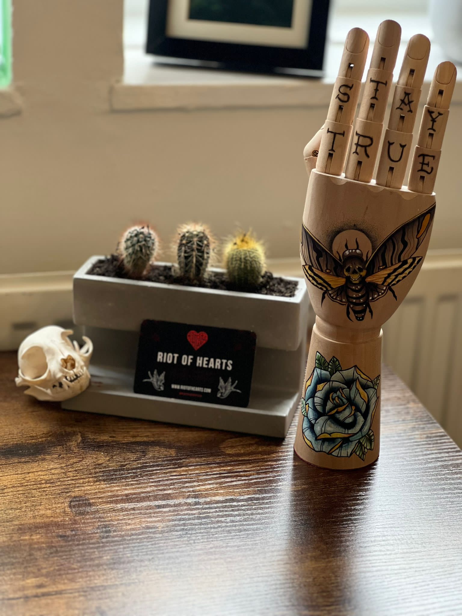 Deaths Head Hawk Moth Tattoo Wooden Hand - OOAK – RiotofHearts